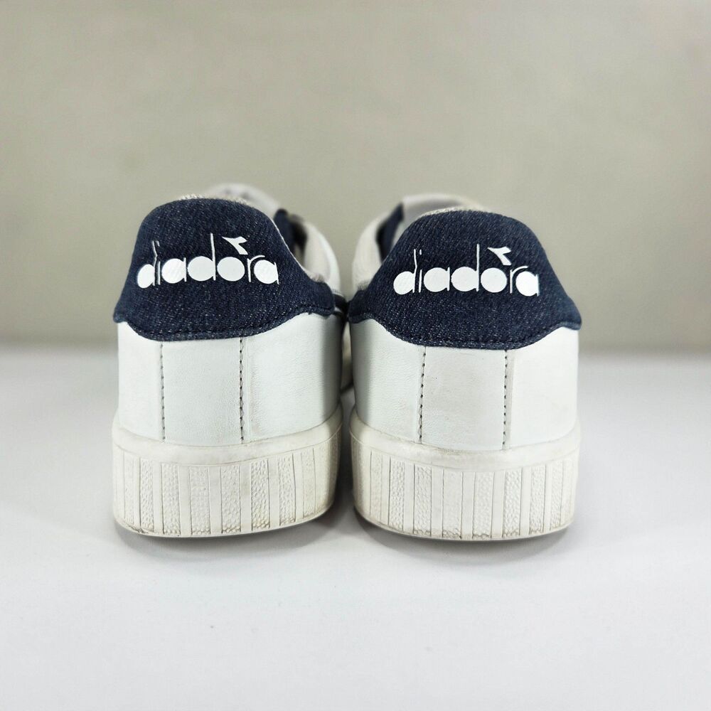 Diadora Game P DEN White Navy Retro Sneakers Mens Sz 8.5 - Picture 4 of 7